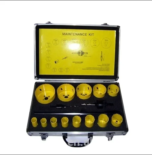 19pcs High Speed Steel Bi-metal Hole Saws  For Stainless Steel Metal Wood Cutting
