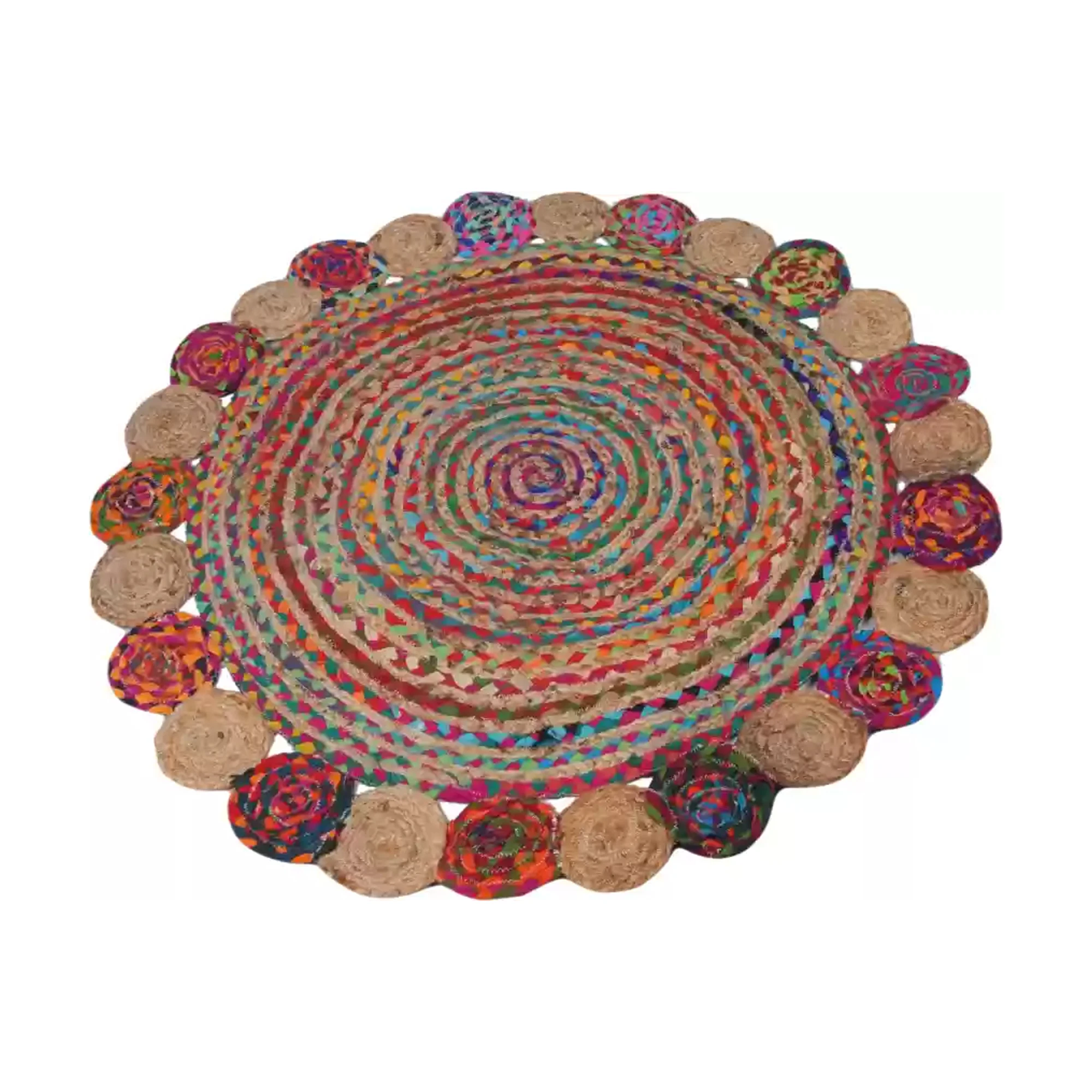 Modern Design Natural Custom Fiber Braided Jute Area Rug Round Floor Mats From Bangladesh Unique Modern Round Jute Rug Sets