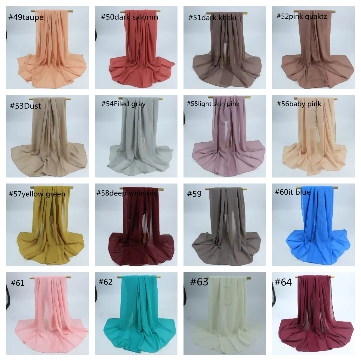 Muslim scarves and shawls fashion Modest chiffon crystal chain hijab scarf women