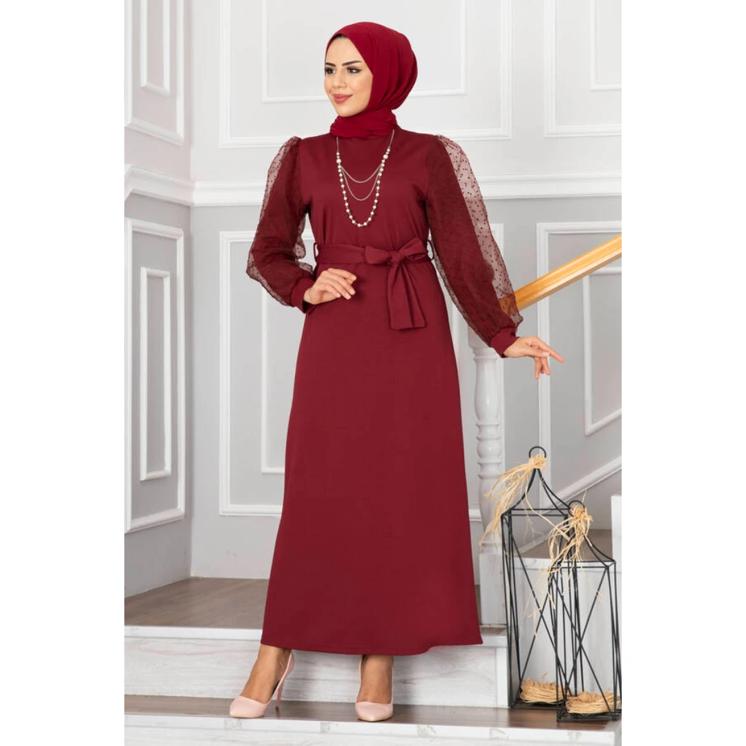 New Season Women Winter Islamic Clothing Abaya Dress Kaftan Tunic Dubai Muslim Islamic Fashion Turkish Made Islamic Dresses