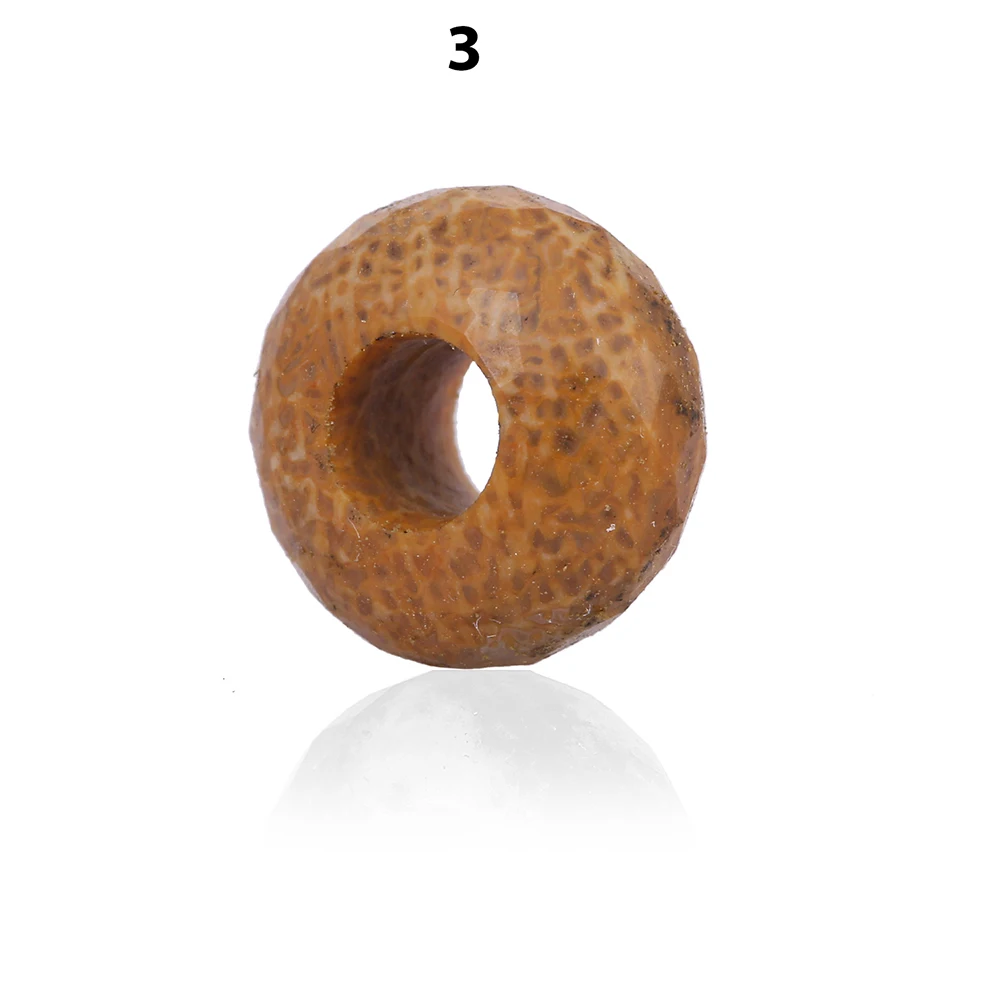 Natural Fossill Coral 14.5mm Rondelle Facet Big 5mm Hole Gemstone Bead 13.5 Ct large hole Faceted Gemstone Beads Loose Beads