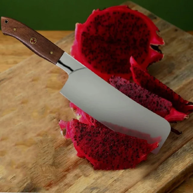 Custom Handmade Carbon Steel  5 Pcs Chef knife  set Vegetables Cutting Kitchen Knife with leather roll bag