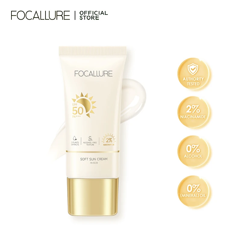 Мягкий солнцезащитный крем FOCALLURE SC23 образец 5 г солнцезащитный крем SPF 50 Блестящий солнцезащитный крем для лица