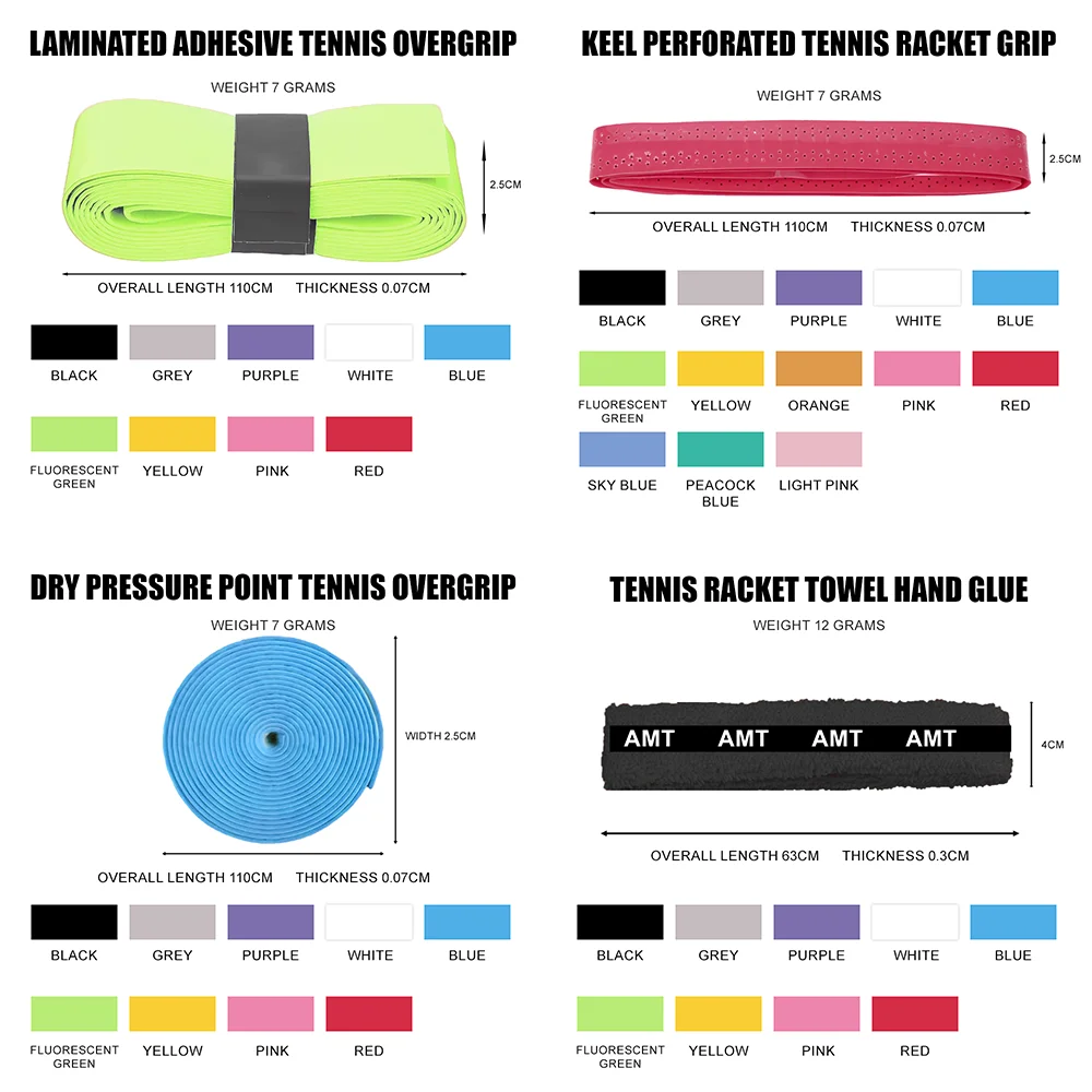 High Comfort Tennis Racket Grips Dry Tennis Overgrip Tape FeltTac Tennis Racket Grip Tape with Printing Pattern