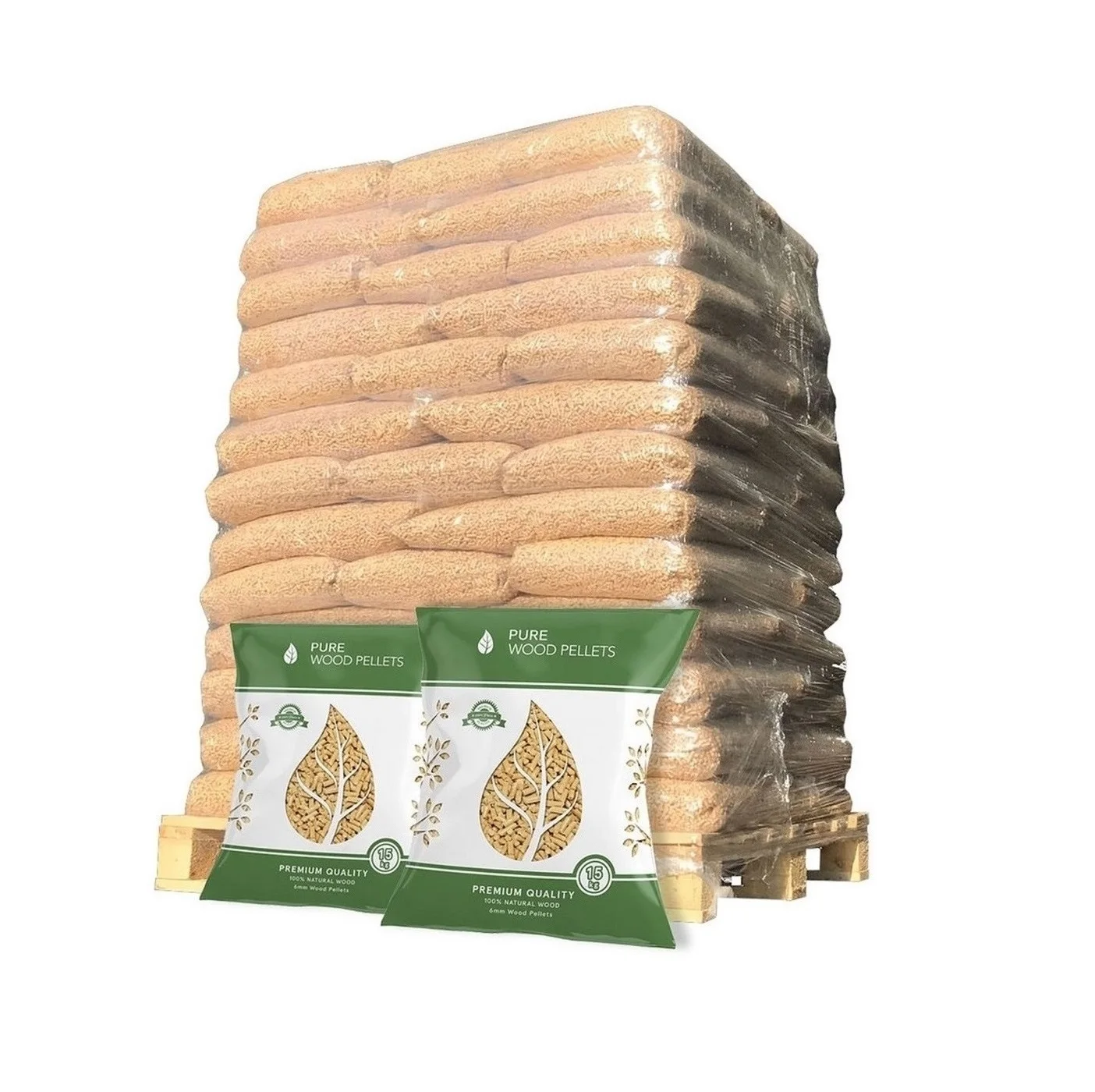 Wood Pellets Pelet Pallet / Pine Wood Pellets 15kg Bags (Din Plus / EN Plus )