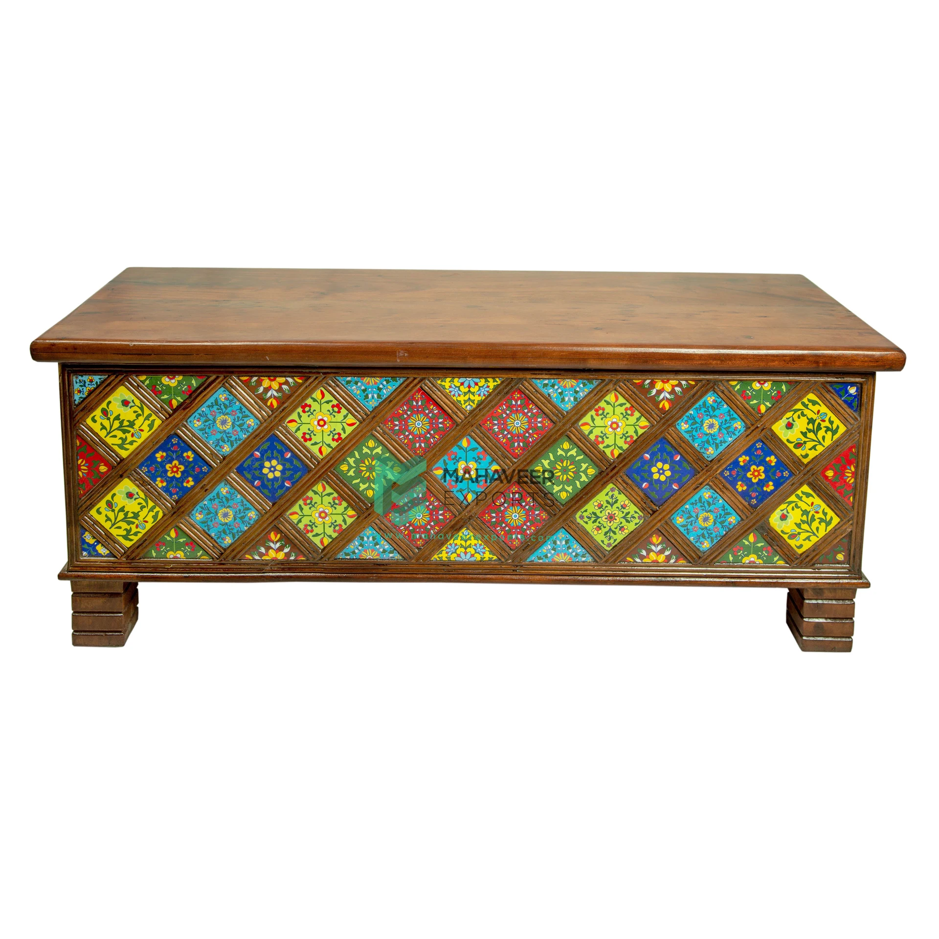 Wooden Ceramic Tiles Fitted One Drawer Plasma TV Stand In Natura Wood Finish For Living Room / Bedroom Modern Designed Furniture