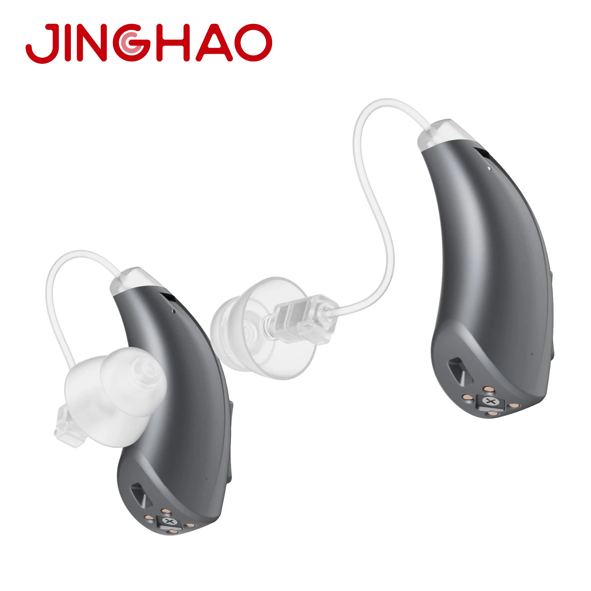 JINGHAO DW3 Grey Hearing Aids Rechargeable Medical Bluetooth OTC Self Fitting Hearing Aid For The Deaf