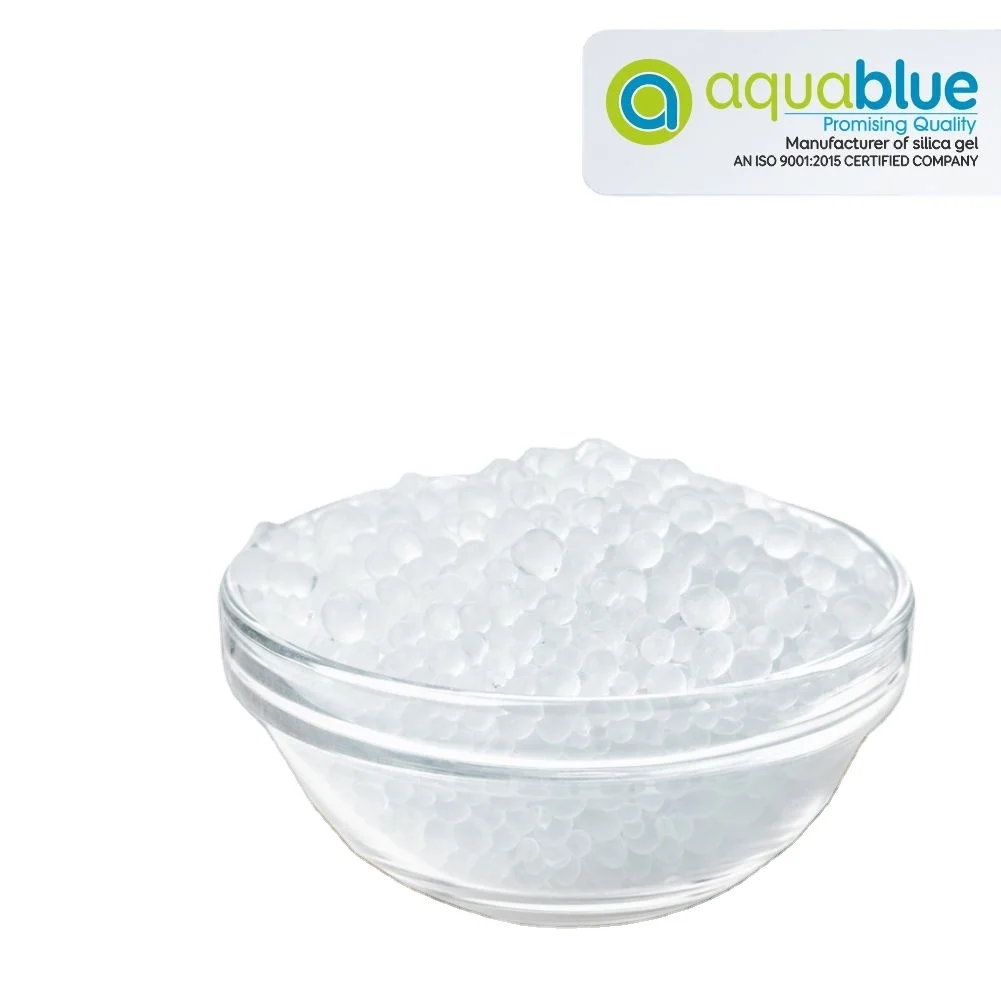 Aquablue India Manufacture white silica gel beads Desiccant 1-2mm/2-4mm/1-3mm drying crystal bead white gel silica gel
