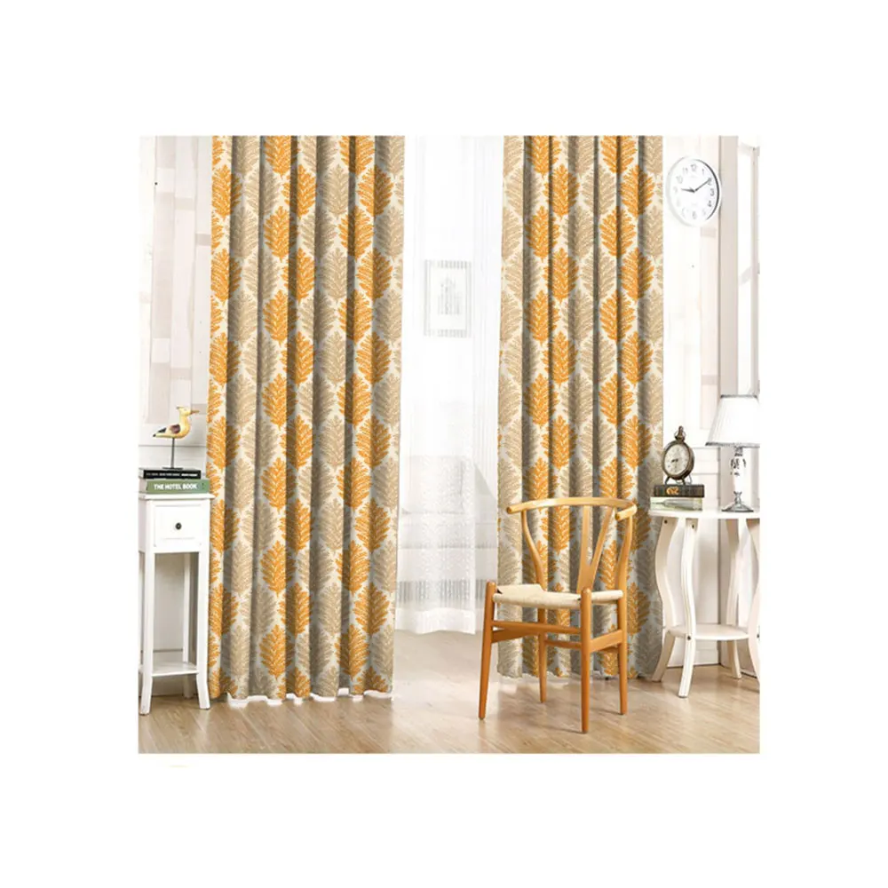 Top Quality Living Room Platinum Print Collection Curtain Solid Thick Cotton Linen Fabric For Curtain