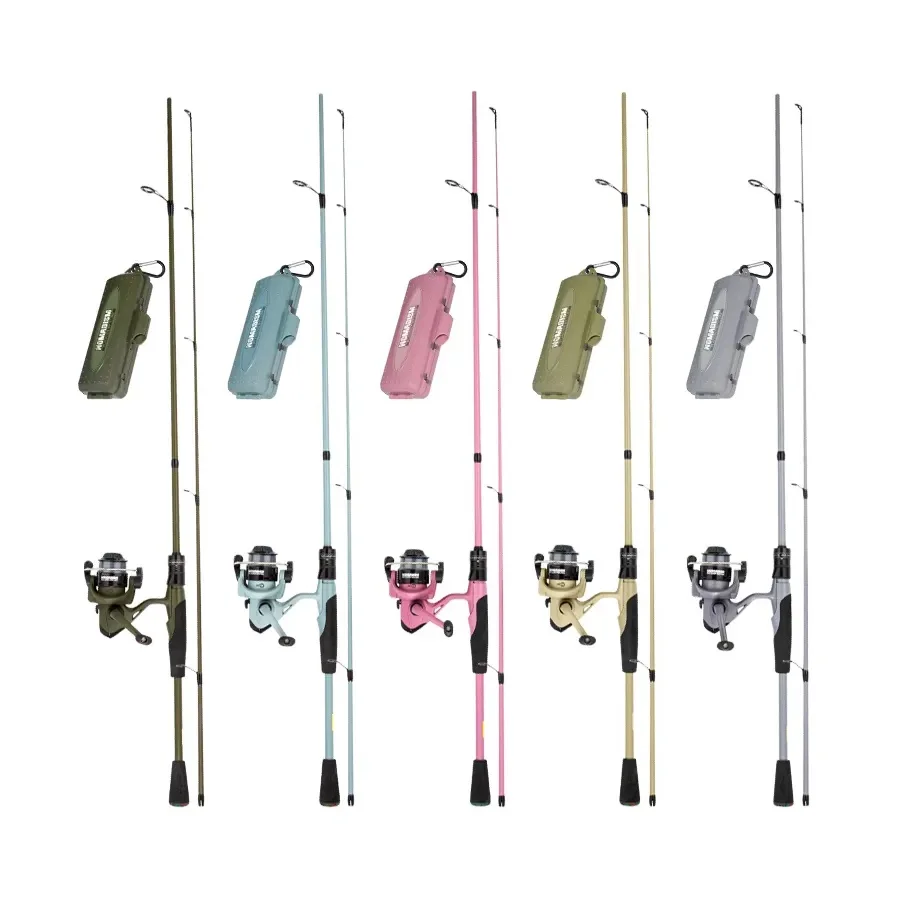 OEM 6 Colors Ocean Beach Fishing 1.82m Length 2 Secton ML Hard Carbon Fibre Spinning Fishing Rod And Reel Combo Full Set
