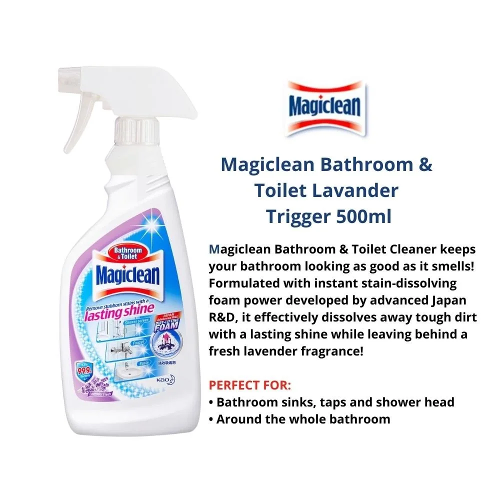 Wholesale Japan Technology High Foam Removes Tough Dirt Cleaner Mgc Bathroom &Toilet Lavender Trigger Spray 500ml