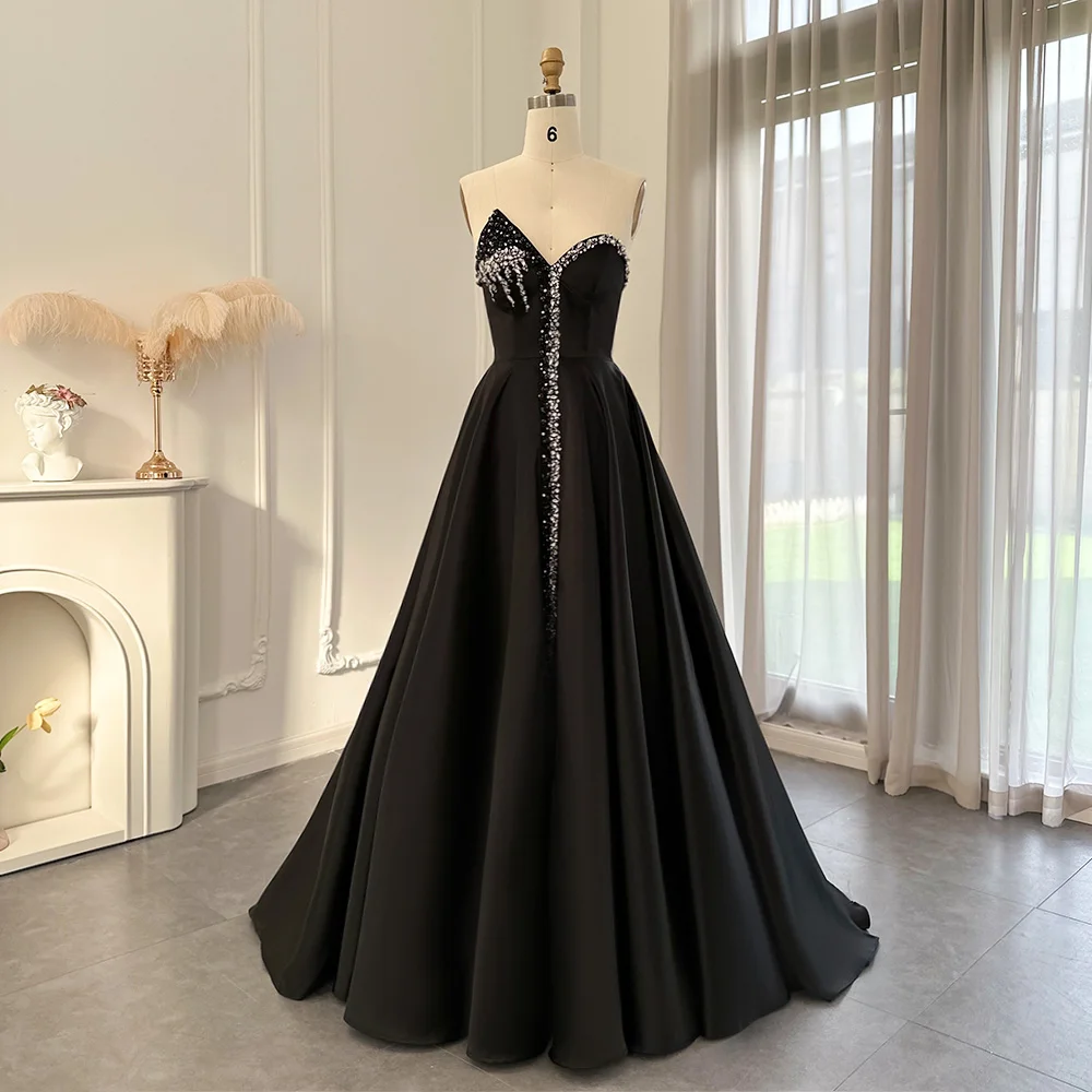 Jancember SCZ010 New Design Satin Floor Length Pattern Crystal Evening Gown Dress