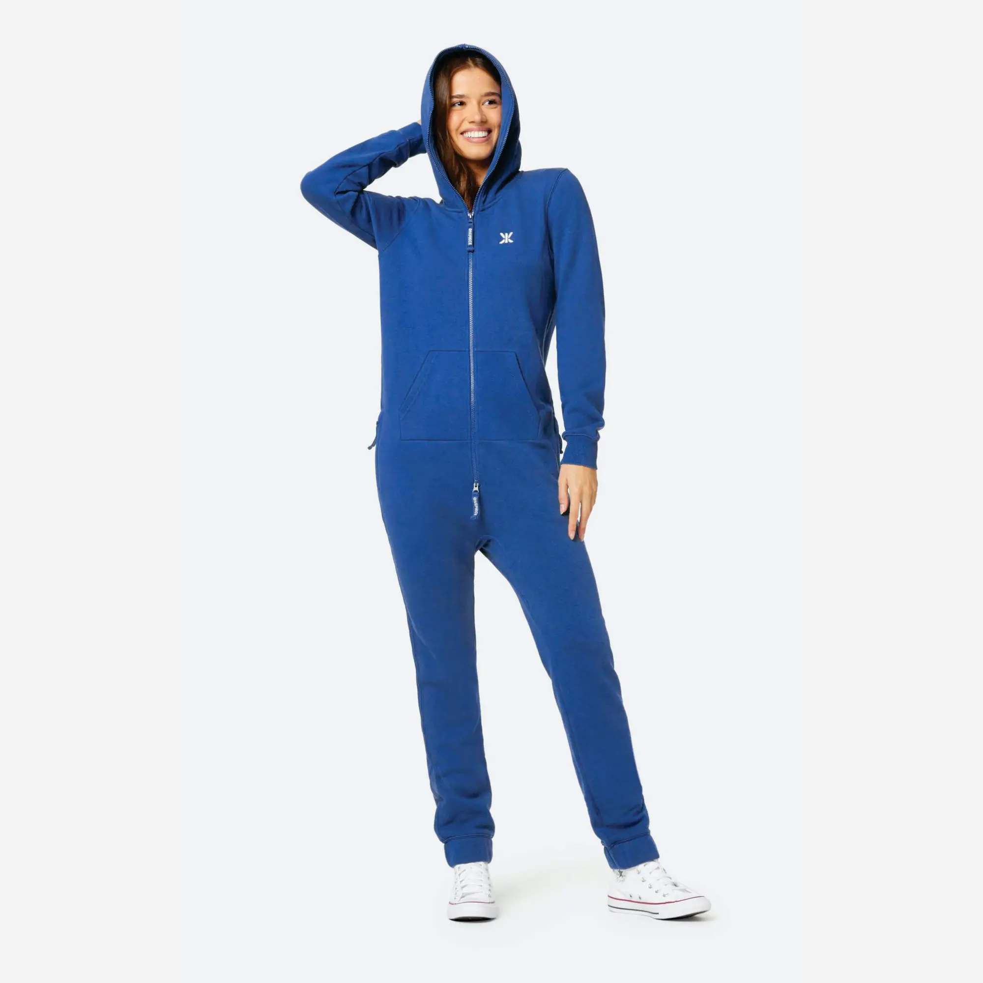 80% Cotton 20% Polyester Brushed Back Cotton On The Inside Two Way YKK Quality Zipper Royal Blue Unisex Original Onesie