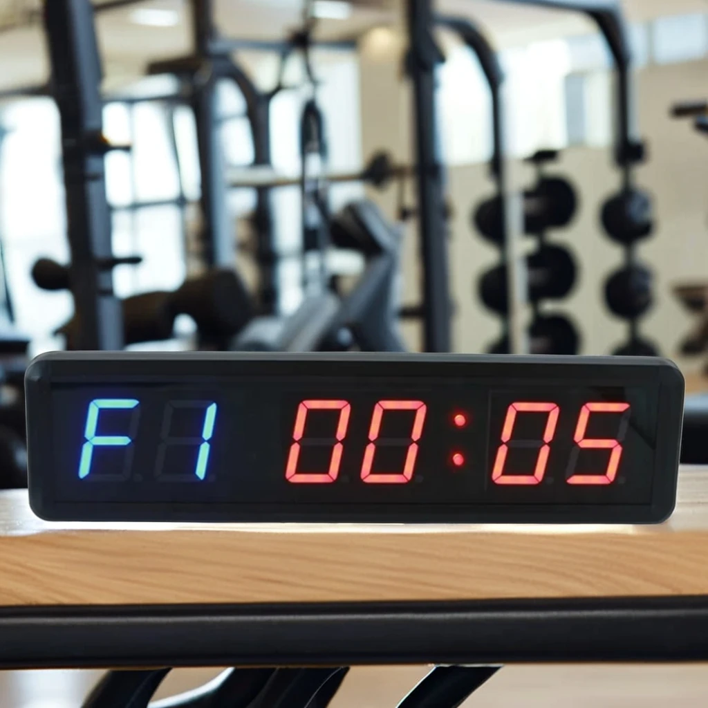 1.8 Inch Fitness Clock Small Home Fitness Timer Portable Stopwatch for Workouts and Exercise Routines