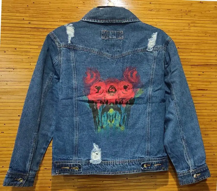 Spring custom denim jacket black denim jacket women denim jacket oversize stock lot from Bangladesh