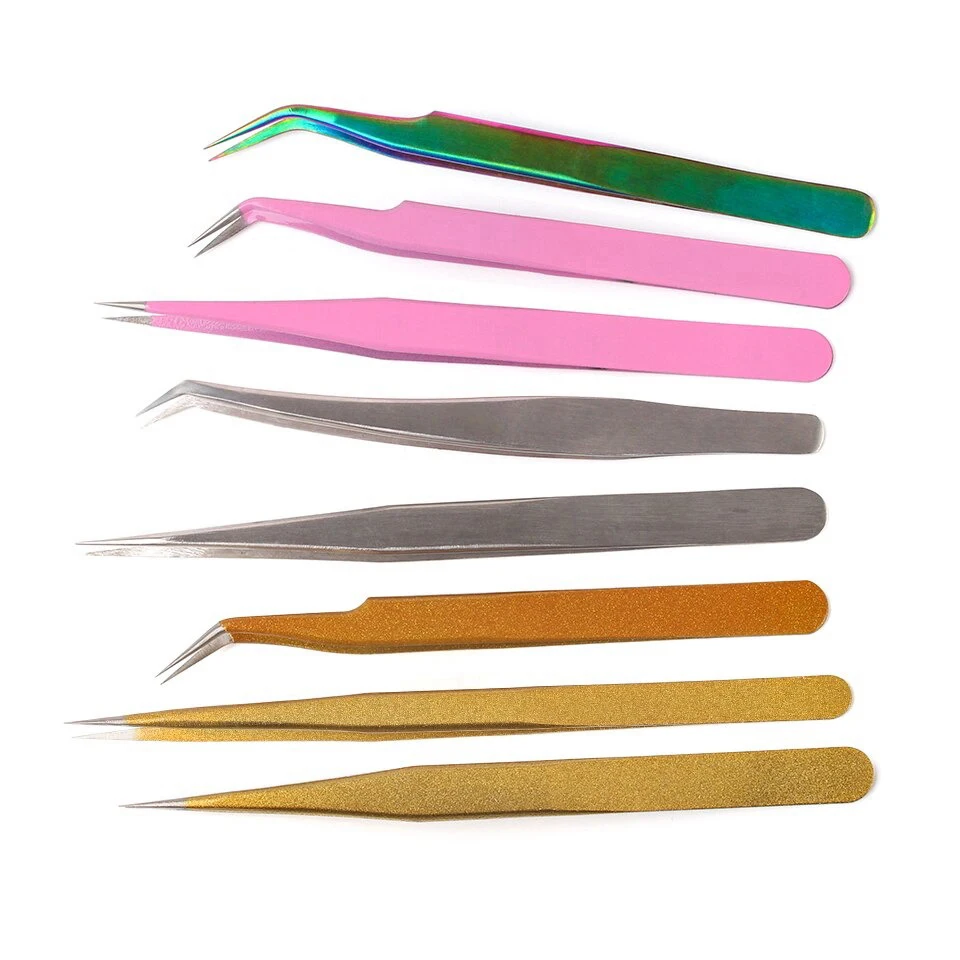 Eyelash Tweezers For Eyelash Extension High Quality Custom Logo Professional Eyelash Volume Tweezers