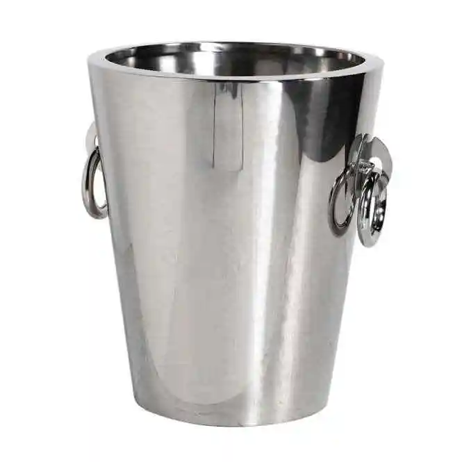 Luxurious Stainless Steel Ice Bucket Wine Beer Cooler Parties Home Restaurant Bar Quality Galvanized Metal Long Frozen Ice Bowl