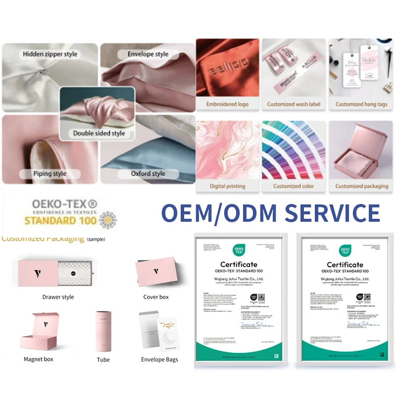 Custom LOGO Pure Silk Pillowcase 19 Momme 6A Grade Silk Pillowcase,Custom Gift Box 100% Mulberry Silk Pillow Case