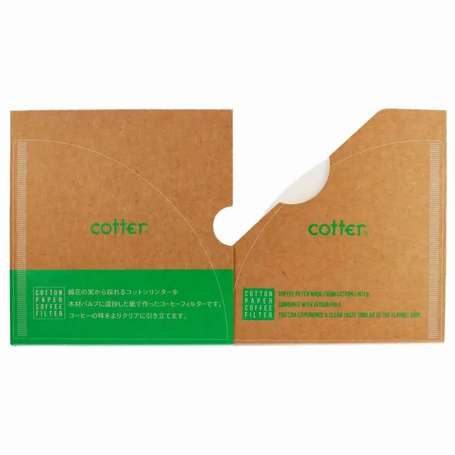 Cotter FSC сертифицированный Хлопок Смешанный экологически чистый кофейный бумажный фильтр OEM приемлемая Форма 1-2 чашки конуса сделано в Японии высокого качества