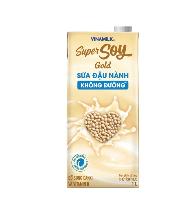Vinamilk Goldsoy Brand - Soya drink/Soy milk - Plain (No Sugar) - High Quality - Wholesale - 1L X 12 Boxes per carton