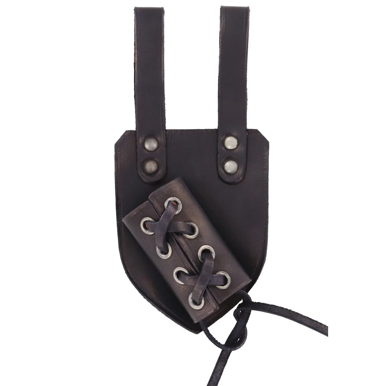 Genuine Vegetable Tanned Cowhide Leather Medieval Sword Frog | Right Handed Designed Leather Sword Holder in Black Color