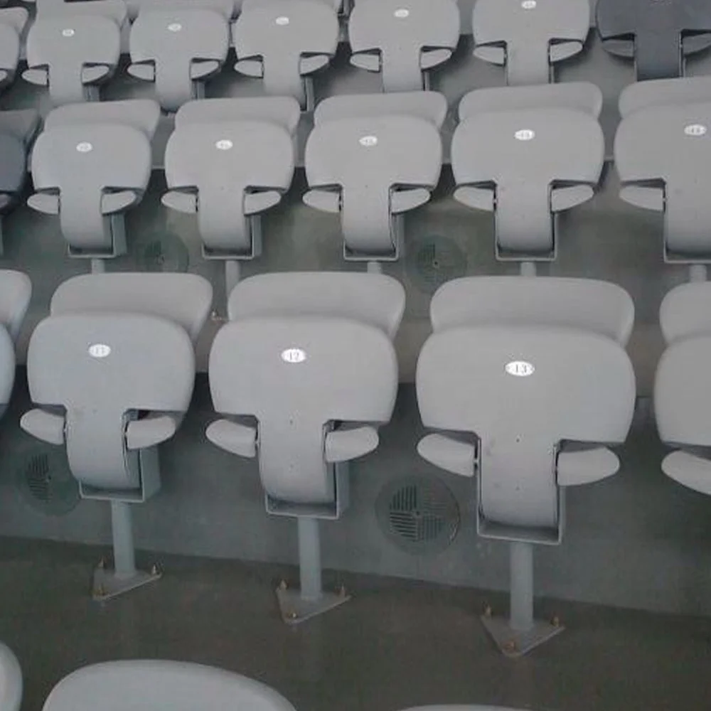 Avant Fixed Folding Stadium Seats For Bleachers HDPE Indoor Sport Floor Mounting Auto Tip-Up Baseball Tennis Stadium Chairs