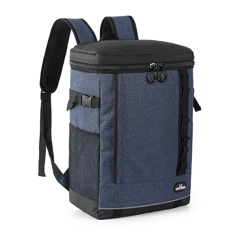 Hot Selling Cooler Backpack Bag Gray Blue Leak-Proof Ice Pack Double Color Waterproof Food Picnic Insulated Thermal Backpack Bag