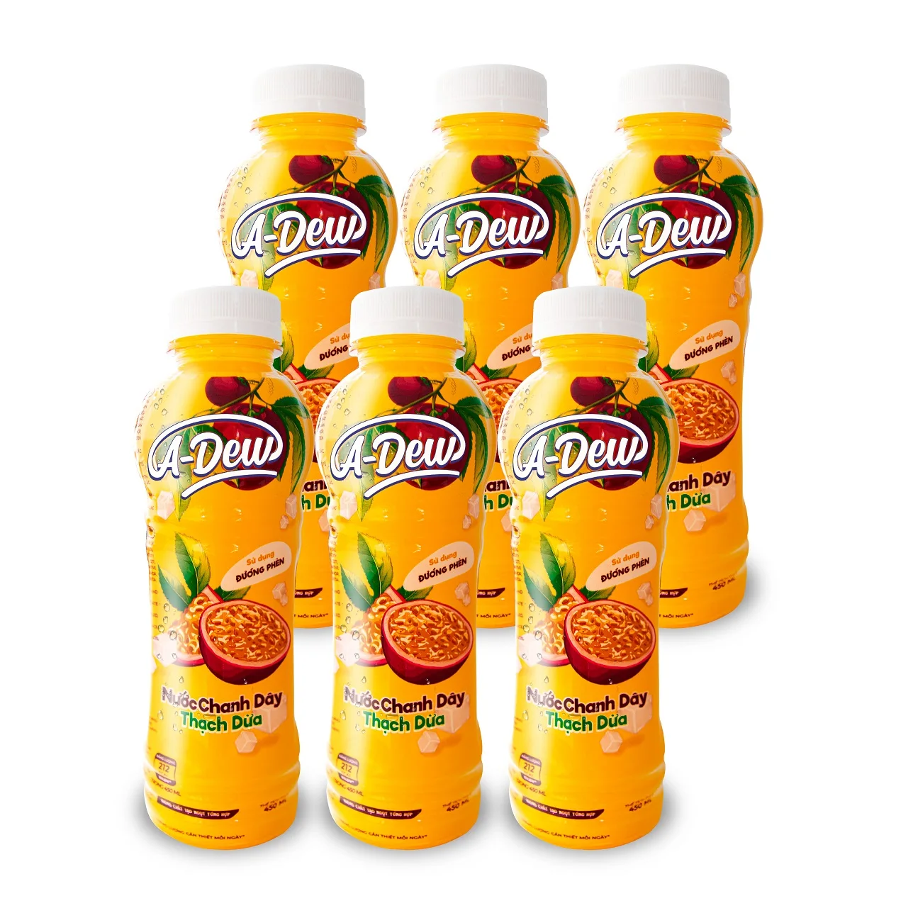 Мягкий кислый напиток A-Dew со страстными фруктами с алоэ вера бутылка 450 мл от лучшего вьетнамского поставщика-Lai