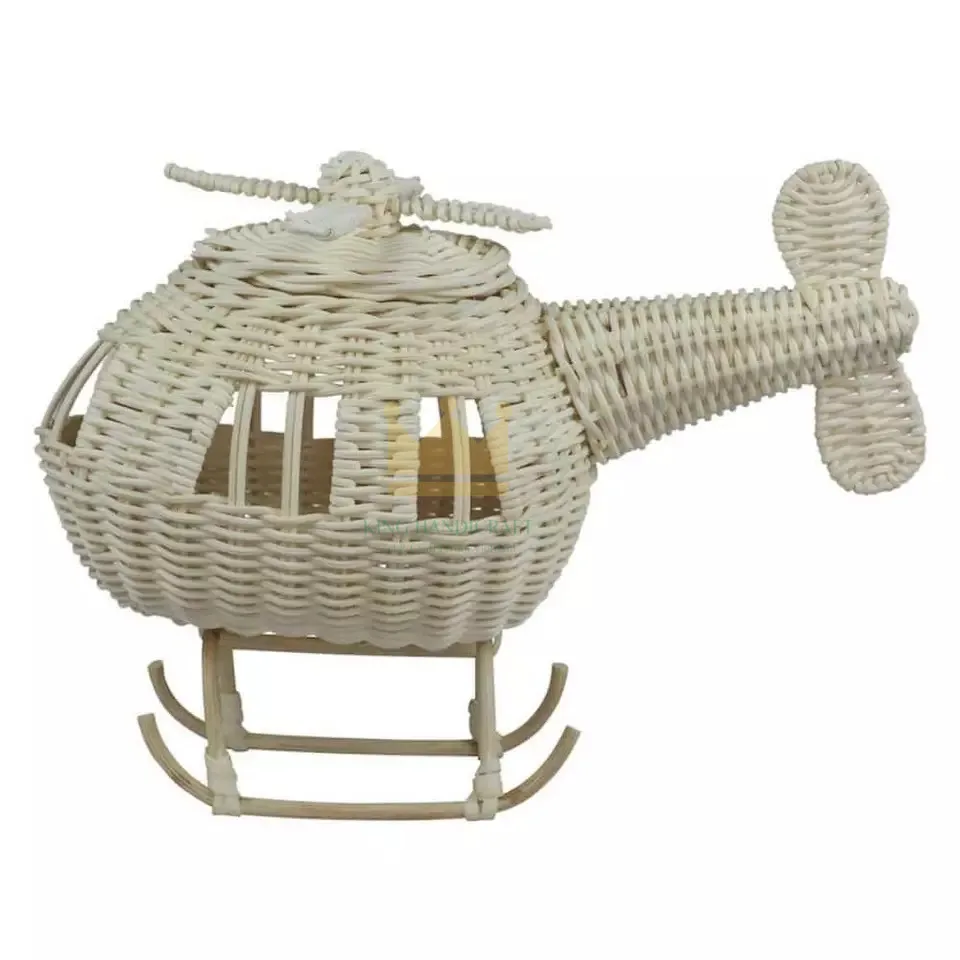 High quality handmade rattan helicopter toy for baby kids playing low MOQ eco-frienfly