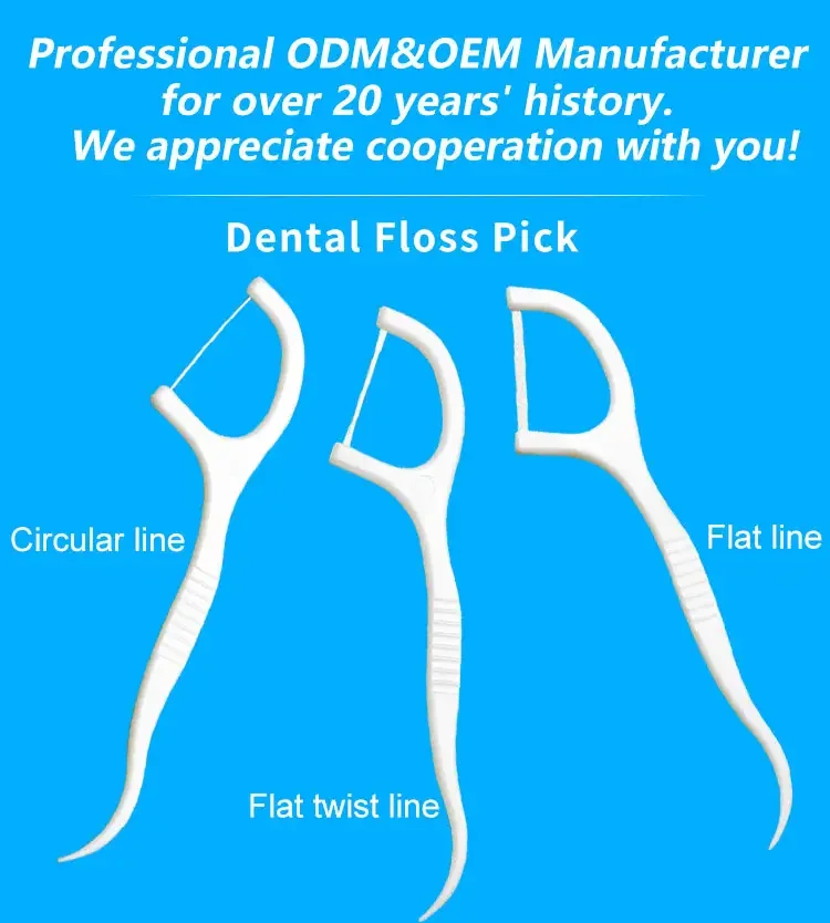 50 Pcs Dental Floss Pick In A Plastic Box Orthodontic Flossers