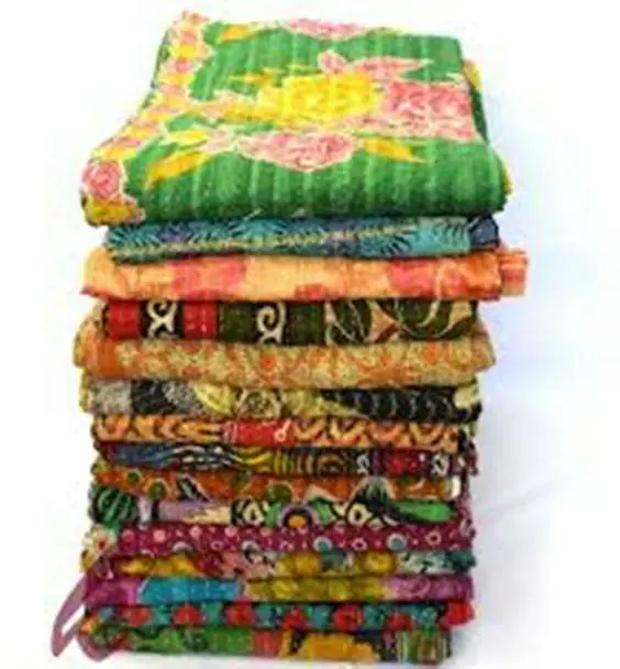 Двухстороннее хлопковое стеганое индийское старинное одеяло ручной работы kantha покрывало винтажное украшение