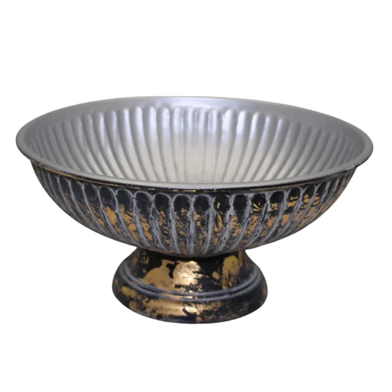 Metal Round Shaped Serving Salad Bowl Bronze Fruits Serving Bowl For Kitchen & Tabletop Decoration handmade