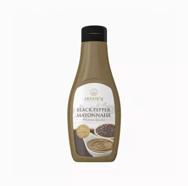 Homtiem 7.04 Oz (200g.) Black Pepper Mayonnaise Squeeze Bottle Vegan Non-GMOs Egg Free Gluten Free Dairy free