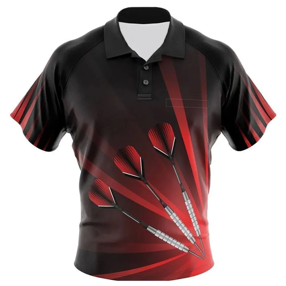 Sublimated Dart Shirts With Collar Breathable Dart Jersey 100% Polyester Customized Dart Shirts