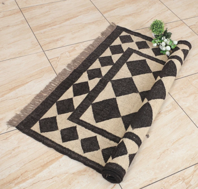 Best quality Rugs Handmade Wool Jute Kilim Rugs Designer Embroidered Geometric Pattern Carpet Rugs for Home Hotel Living Room