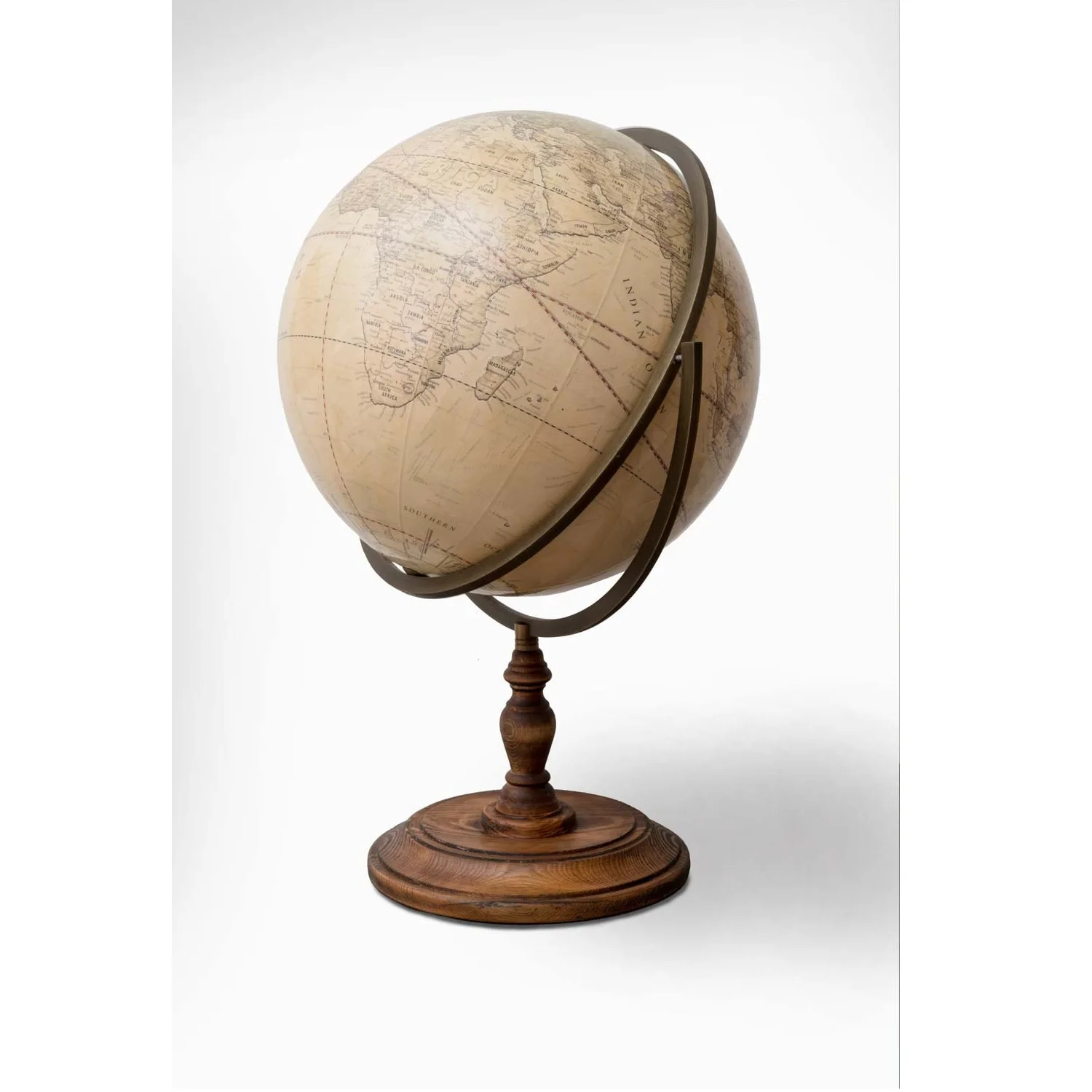 Modern Luxury Earth Globe with Vintage Style Wooden and Resin Material Iron Stand for Wall Decorative Christmas Holiday