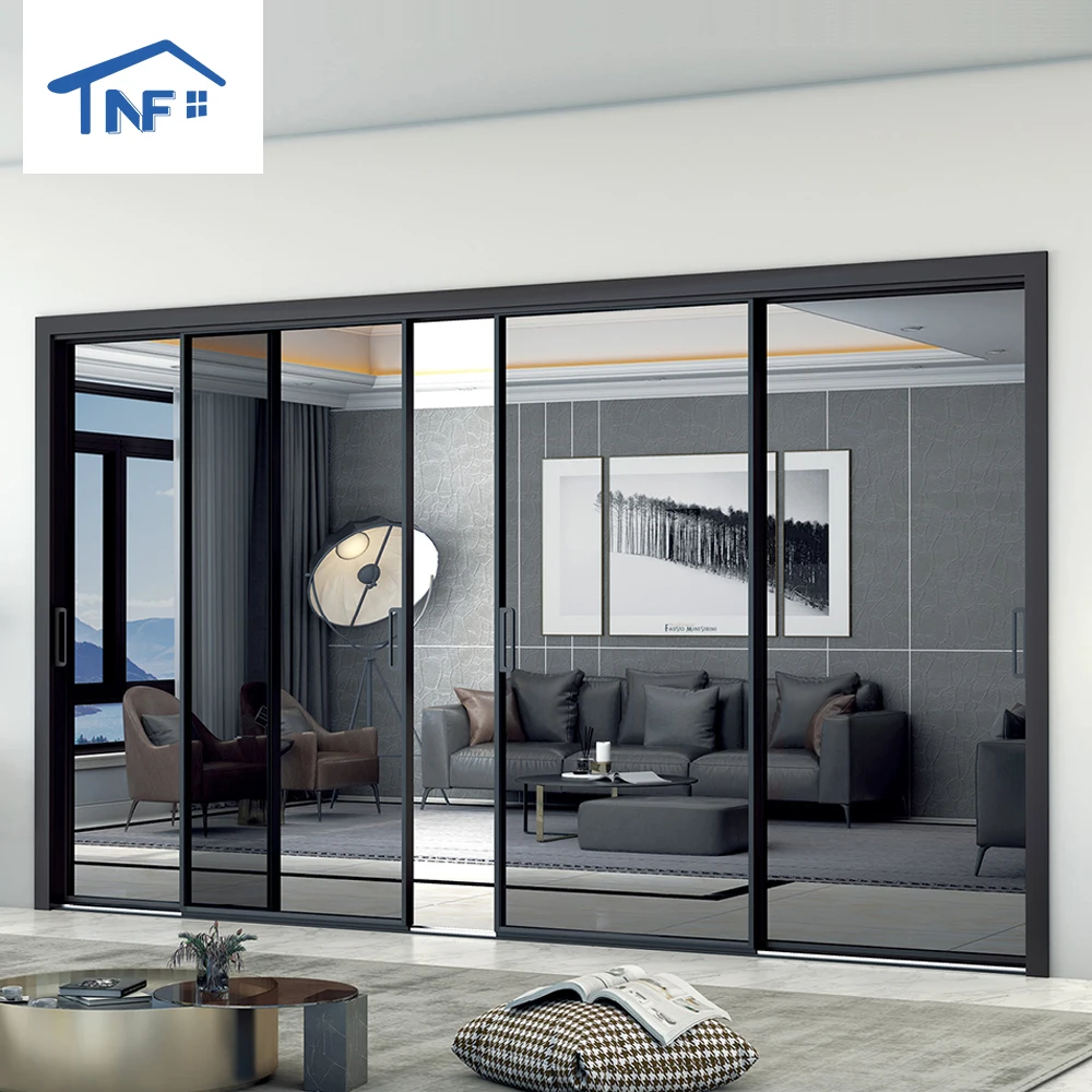 Europe latest design sliding partition door aluminium alloy tempered glass sliding doors