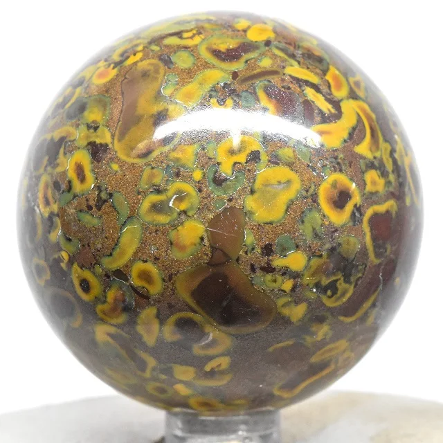 High Quality Natural Polished Ajuba Jasper Snowflake Obsidian Crystal Spheres Quartz Agate Gemstone Ball for Chakra Style Sale