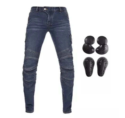 Motorbike Riding Jeans Men Denim Jeans Motocross Racing Pants with Protections zippers stretch denim pant for bike racer