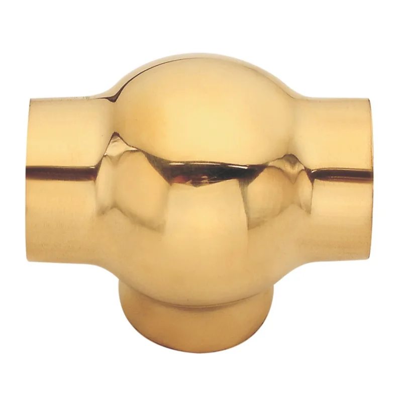 3 Sided Decorative Stair Handrail Balustrade Railing Fittings Accessories Handrail Pipe Fitting Connector Brass Aluminum
