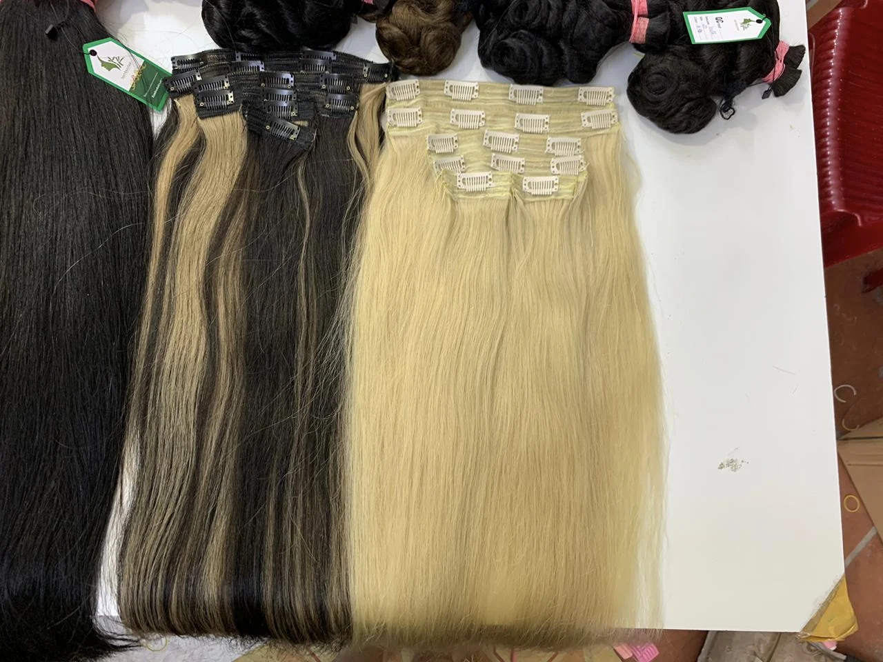 Clip-ins Extension Wholesale Vietnam Double Drawn 100% Natural Virgin Raw Human Hair Clip in Hair Extention