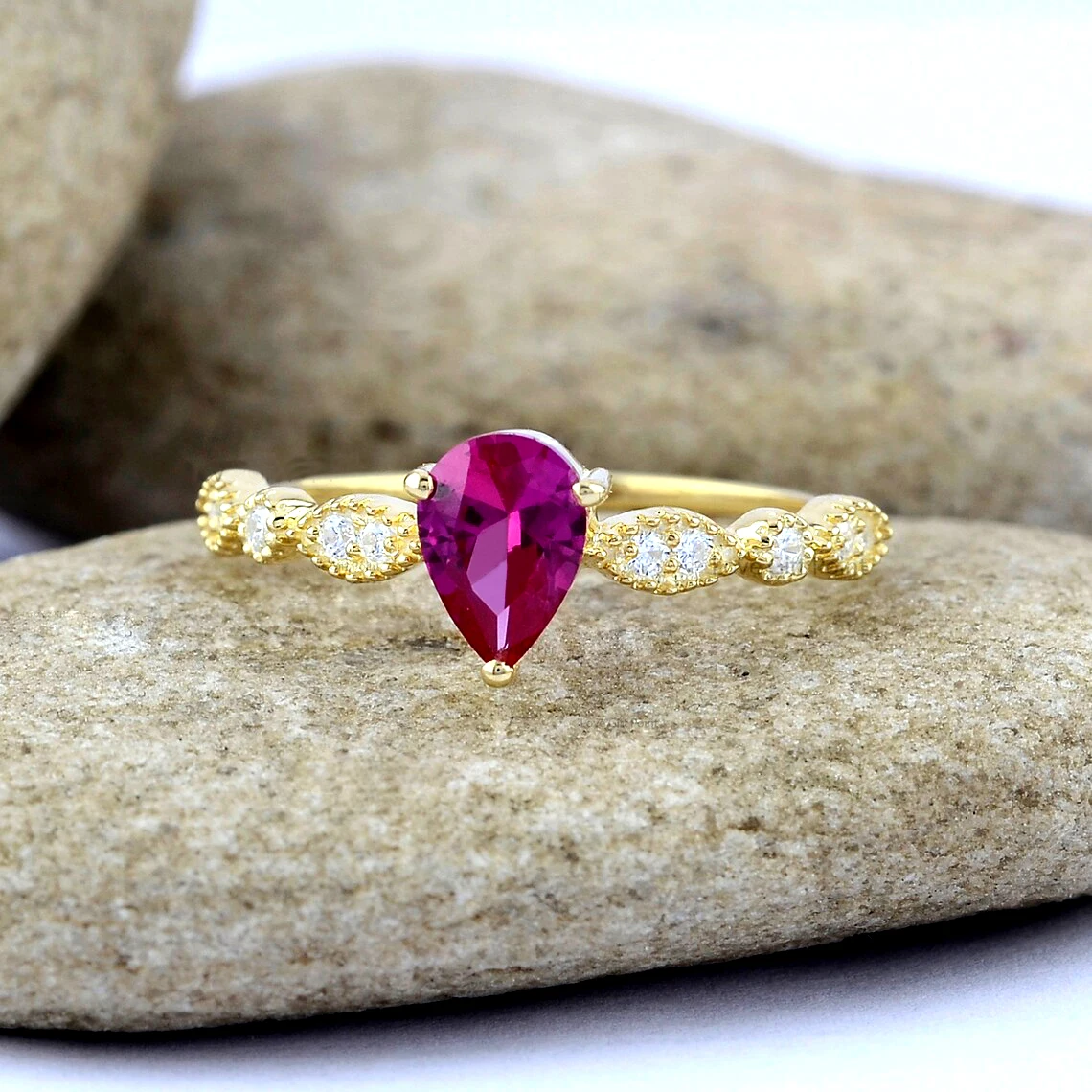 Pink Tourmaline Stone Real 925 Sterling Silver Wedding Rings For Women At Wholesale Quantity From Indian Jewelry Manufacturer