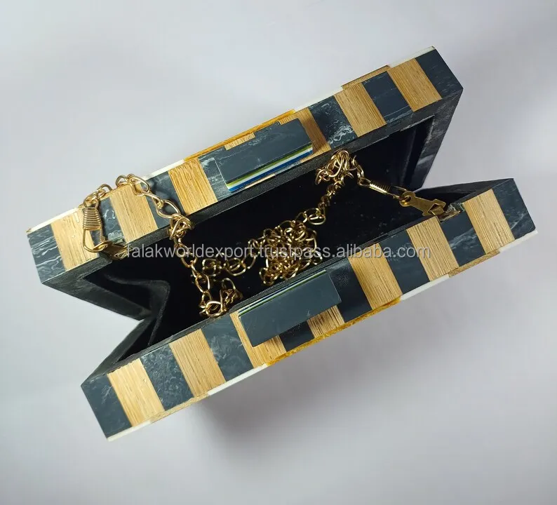 Multicolored Clutch Gold Chain Orange and pink Color Mixed Acrylic Top Quality for Womens From Falak World Export