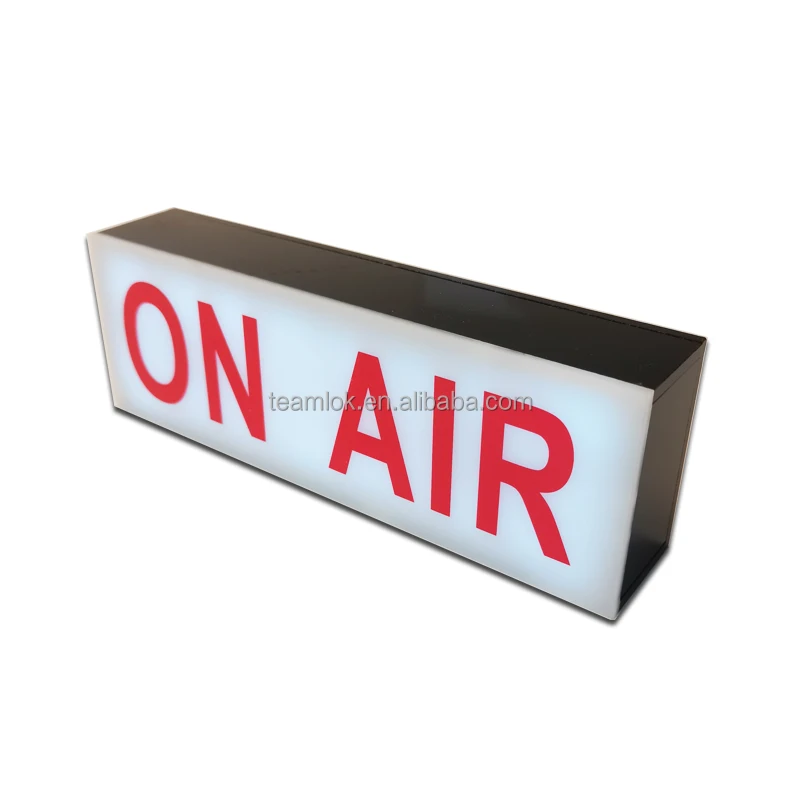 Mini desktop acrylic light box AAA battery ON AIR small switch advertising logo light box table top led acrylic sign