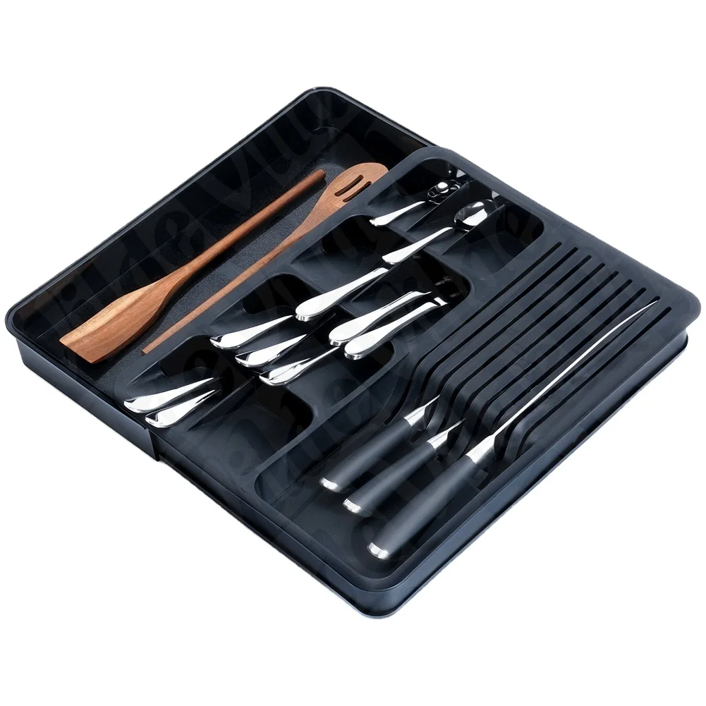 Good Buy Cutlery Excellent Cost Efficiency Kitchen Drawer Tool Organiser Sliding Black 40x31 Centimeter