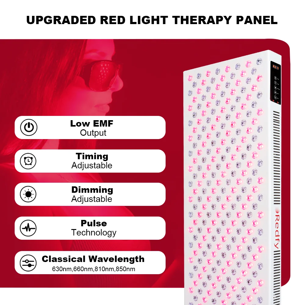 Redfy New Updated Pain Relief Led Therapy Light Nir Infrared 660nm 850nm Full Body Red Light Therapy Panel Device