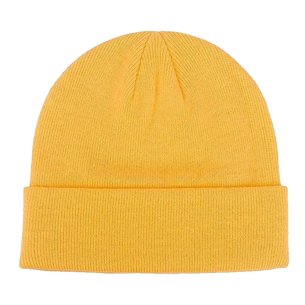 Plain Wool Beanie Hats in Yellow Customized Color Wholesale Price Street Winter Wear Warm Men Knitted Beanie Hat
