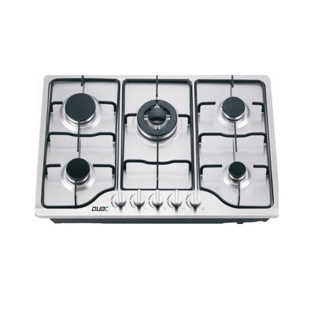 Professional Manufacturer Tempered Glass Stainless Steel 5 Burner Hob Gas Stove