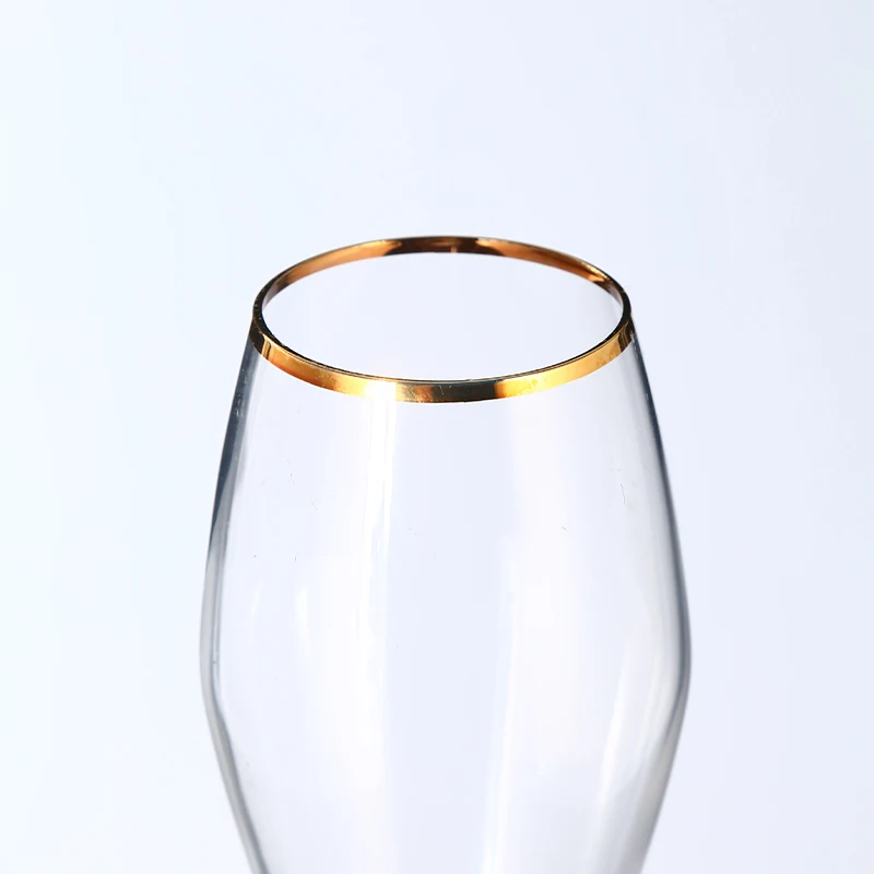 Reusable Glass Set Of 4 Long Stand Gold Rim Crystal Big Wedding Solid Color Three Ring Rack Shark Red Wine Glasses