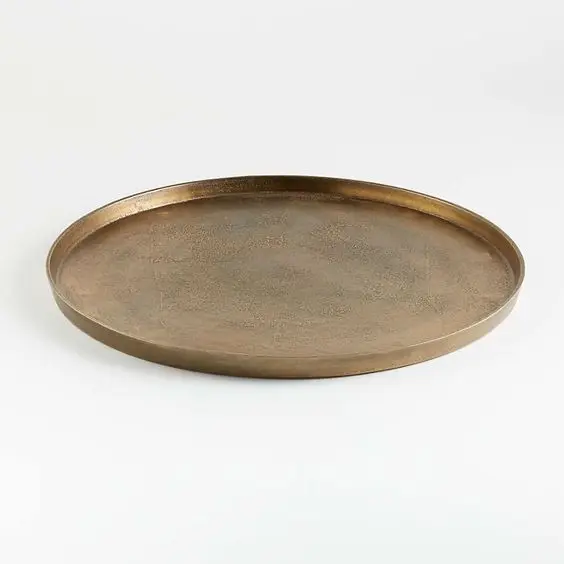 Alum cast pooja thal brass handicraft item in brass polish color luxury gifting item decorate your mandir with this beautiful th